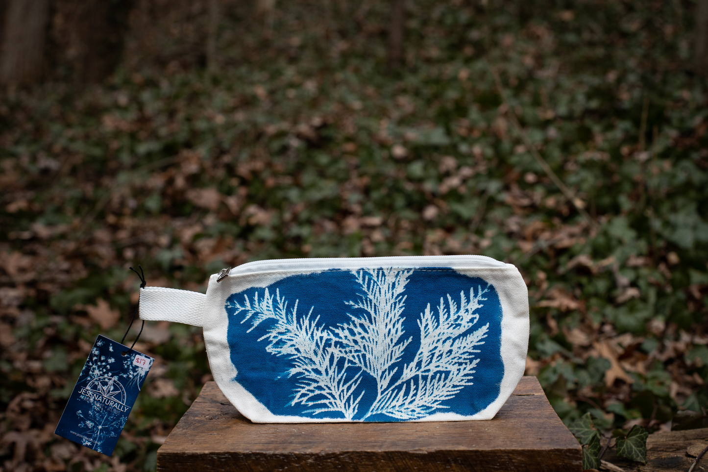 Cyanotype Canvas Zipper Pouch | Cedar
